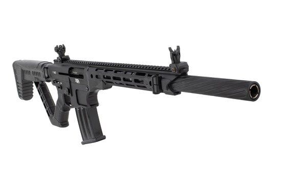 Rock Island VR80 12 gauge shotgun features a 20 inch shrouded barrel